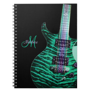 Personalized Green Electric Guitar Music Notebook