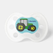 Personalized Green Farm Tractor Pacifier (Front)