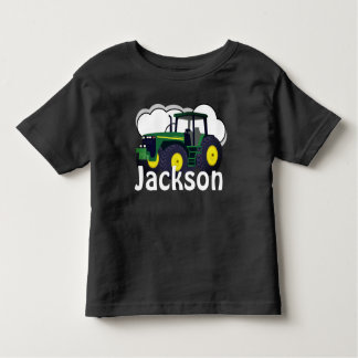 Personalized Green Farm Tractor Toddler T-shirt