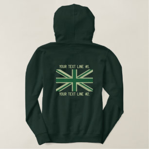 Personalized Green Flag England Swag Embroidery Embroidered Hoodie