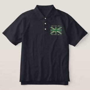 Personalized Green Flag England Swag Embroidery Embroidered Polo Shirt