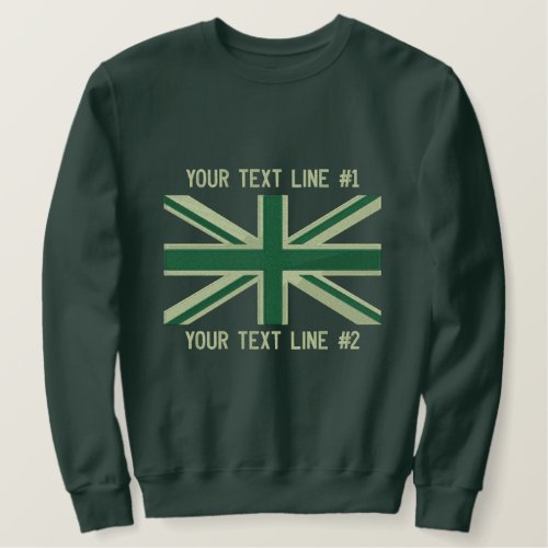 Personalized Green Flag England Swag Embroidery Embroidered Sweatshirt