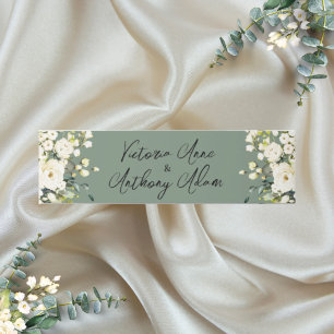Personalized Green Floral Wedding Invitation Belly Band