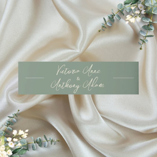 Personalized Green Floral Wedding Invitation Invitation Belly Band (Creator Uploaded)