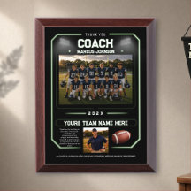 Personalized Green Football Coach Gift Thank you