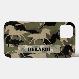 Personalized Green Forest Camouflage Horse Camo Case-Mate iPhone Case