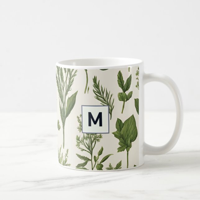 Personalized Green Garden Plants Gardening Stylish Coffee Mug (Right)