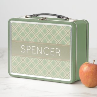 Personalized green gingham