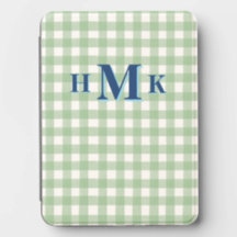 Personalized Green Gingham Monogram