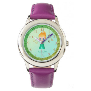 Personalized Green Glitter Princess Learning Watch
