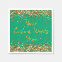 Personalized Green Gold Birthday Party Anniversary