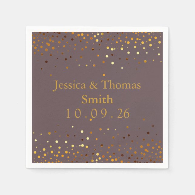 Personalized Green Gold Glitter Faux Foil  Napkins (Front)