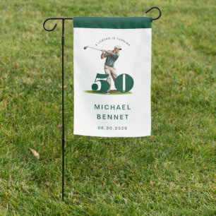 Personalized Green Golf 50th Birthday  Garden Flag