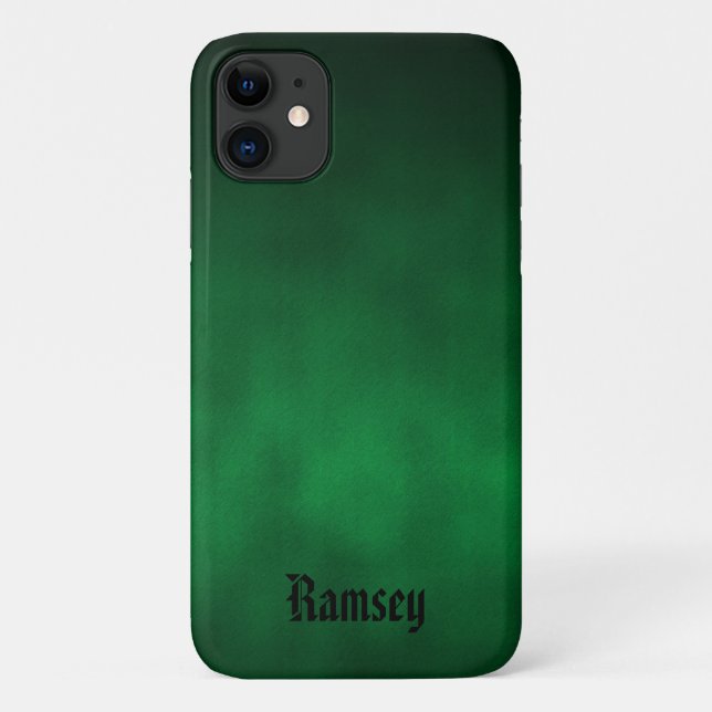 Personalized Green Gothic Ombre Art Case-Mate iPhone Case (Back)