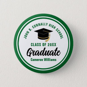 Personalized Green Graduate 2024 Graduation Party Button