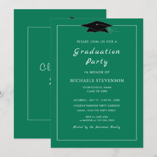 Personalized Green Graduation Invitation Template