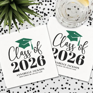 Personalized Green Graduation Napkins