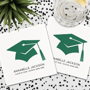 Personalized Green Graduation Napkins