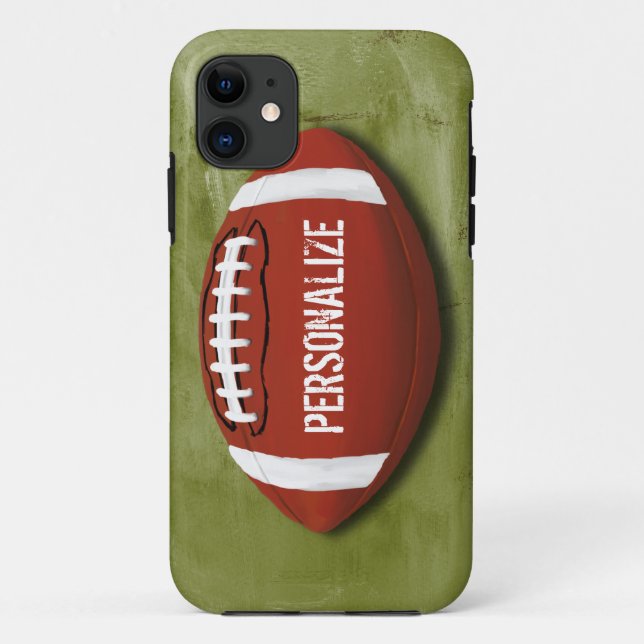 Personalized Green Grunge Football Case-Mate iPhone Case (Back)