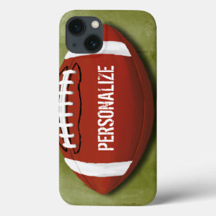 Personalized Green Grunge Football iPhone 13 Case