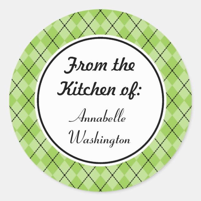 Personalized Green Kitchen Stickers (Front)