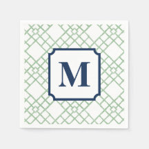 Personalized Green Lattice Monogram 