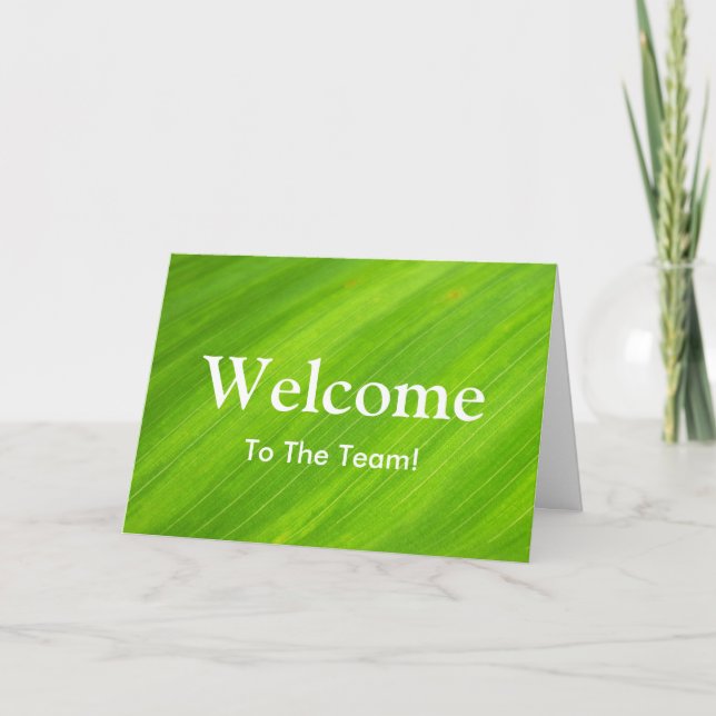 Personalized Green leaf Natural welcome Card (Front)
