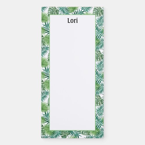 Personalized Green Leaf Pattern Magnetic Notepad