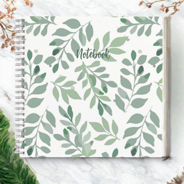 Personalized Green Leaf Spiral Notebook (Creator Uploaded)
