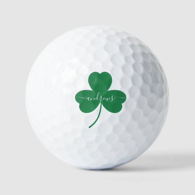 Personalized green leave ignature  Golf Gol Balls (Front)