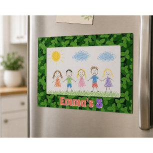 Personalized Green Leaves Magnetic Photo Frame 