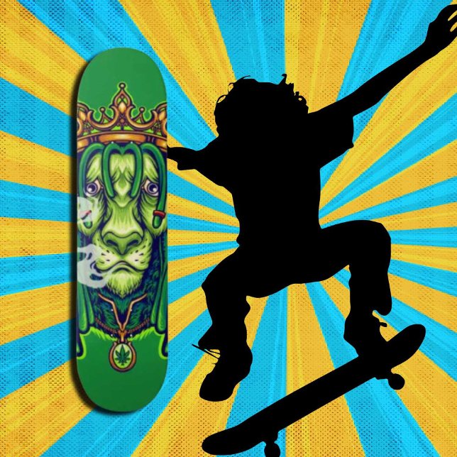 Personalized Green  LION WEED KING Trucker Hat Skateboard (Original and best online Zazzle skateboard shop- Urban Warrior)
