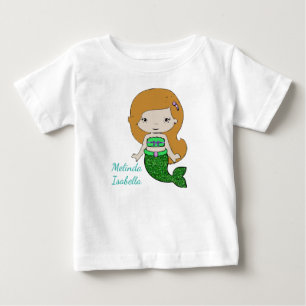 Personalized Green Mermaid Baby Dress T-Shirt