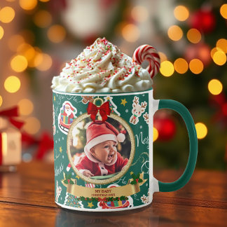 Personalized Green Merry Christmas HO!HO!HO! Mug