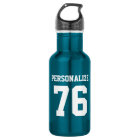 Personalized green metal sports water bottle