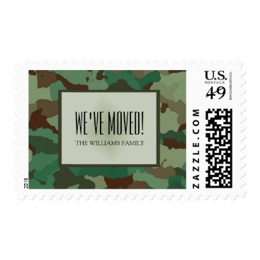 Personalized Green Military Camouflage We've Moved Postage Personalized Green Military Camouflage We've Moved Postage