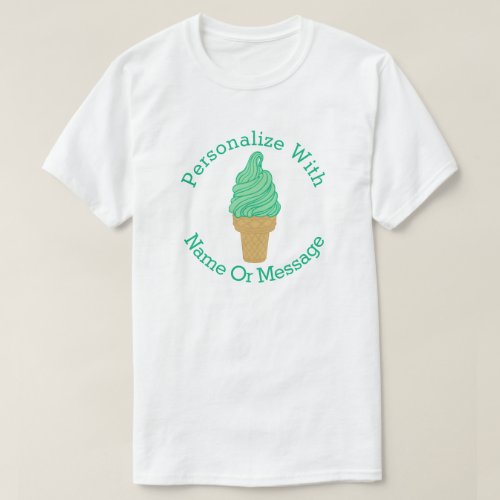 PERSONALIZED Green Mint Ice Cream Cone T_Shirt