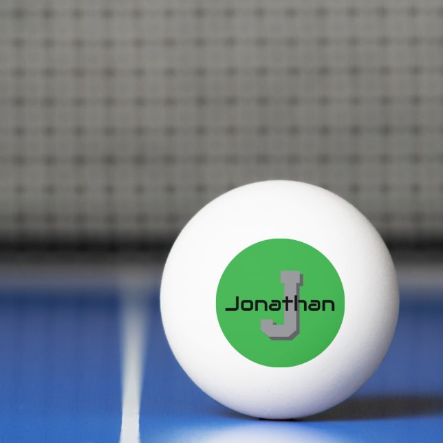 Personalized Green Monogram Initial Design  Ping Pong Ball (Net)