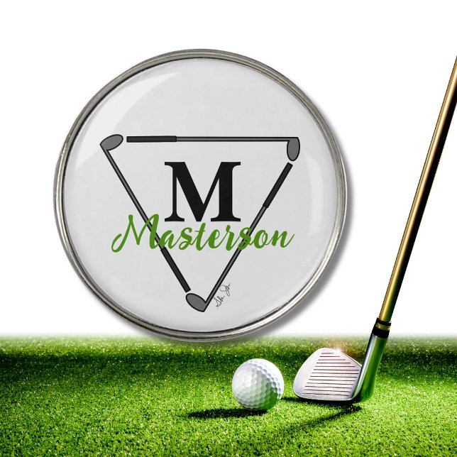 Personalized Green Monogram/Name Unique Golf Clubs Ball Marker (Creator Uploaded)