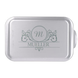 Personalized Green Monogrammed Cake Pan