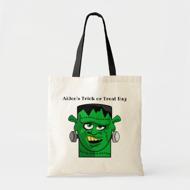 Personalized Green Monster Tote Bag (Front)