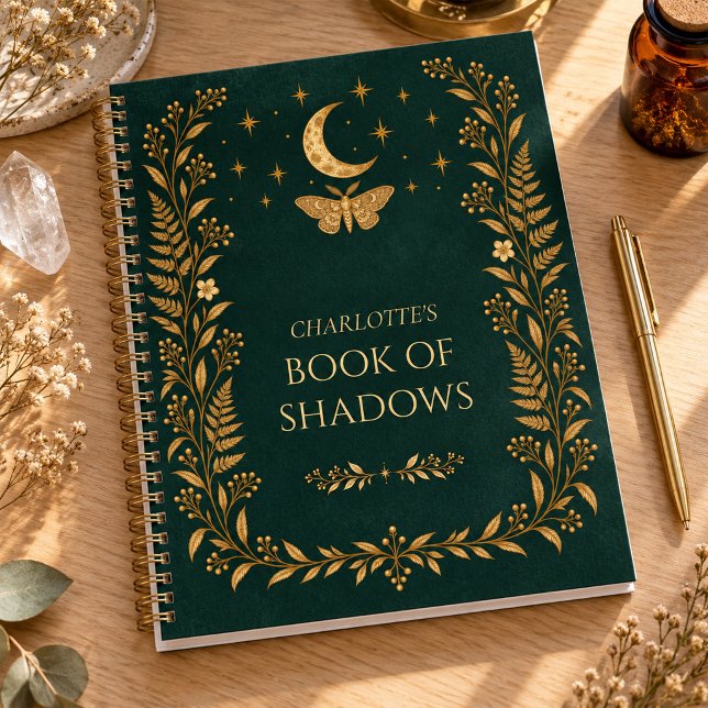 Personalized Green Moon Moth Book of Shadows (Personalized Green Moon Moth Book of Shadows)