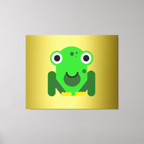 Personalized green Mr Frog Canvas Print