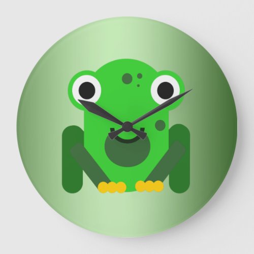 Personalized green Mr Frog Large Clock