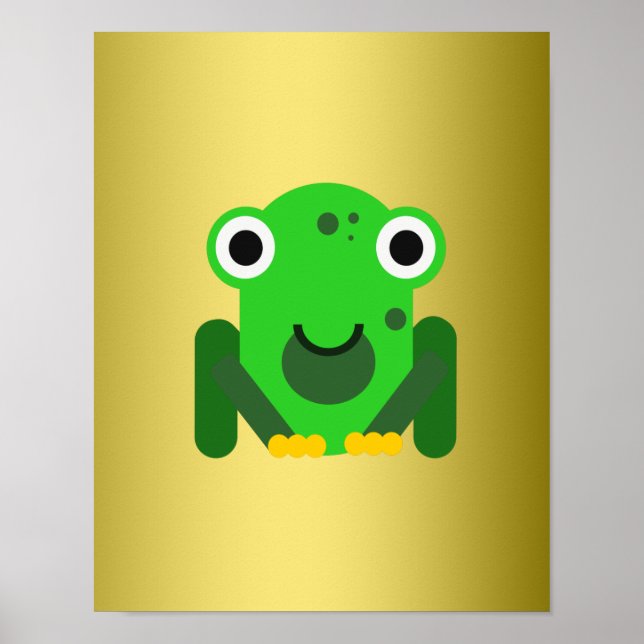 Personalized green Mr. Frog Poster (Front)