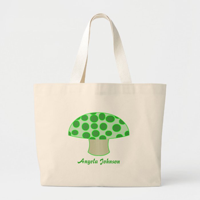 Personalized Green Mushroom Tote Bag