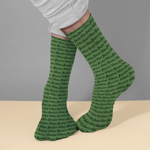 Personalized Green Name Socks