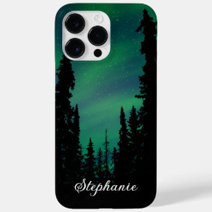 Personalized Green Northern Lights Forest Case-Mate iPhone 14 Pro Max Case