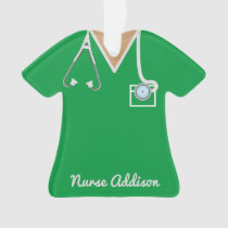 Personalized Nurse Scrubs Ornament, Cute Nurse Ornament, Scrub