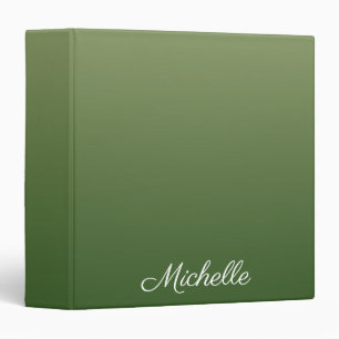 Personalized green ombre 3 ring binder
